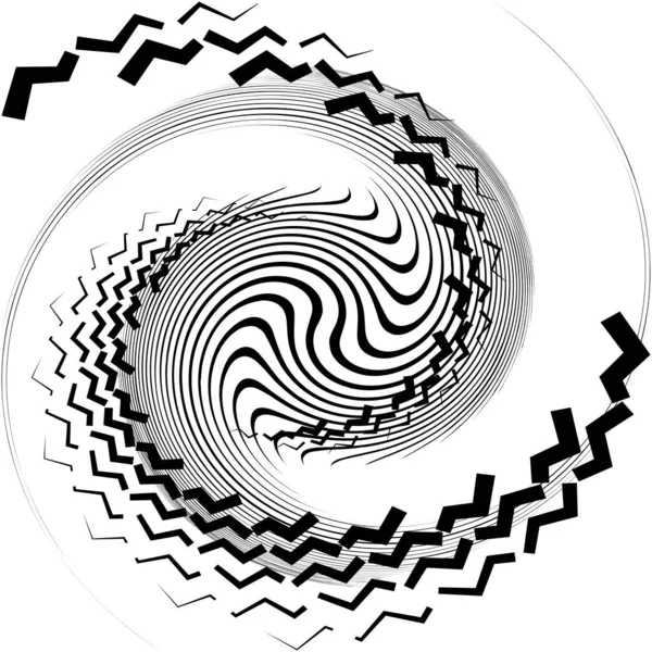 Overlaying Abstract Spiral Swirl Twirl Vector Volute Helix Cochlear Vertigo — Stock Vector