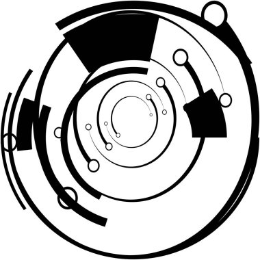 Soyut sarmal, girdap, dönme vektörü örtüşüyor. Volute, helix, koklear vertigo dairesel, geometrik çizim. Soyut çember