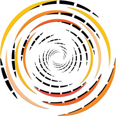 Soyut sarmal, girdap, dönme vektörü örtüşüyor. Volute, helix, koklear vertigo dairesel, geometrik çizim. Soyut çember