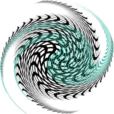 Soyut sarmal, girdap, dönme vektörü örtüşüyor. Volute, helix, koklear vertigo dairesel, geometrik çizim. Soyut çember