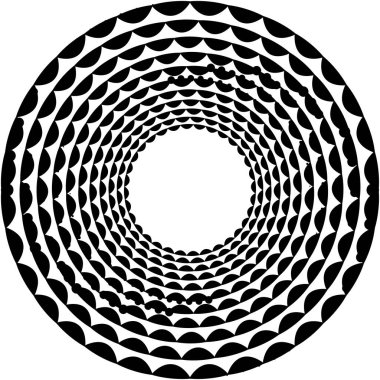 Soyut sarmal, girdap, dönme vektörü örtüşüyor. Volute, helix, koklear vertigo dairesel, geometrik çizim. Soyut çember