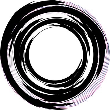 Soyut sarmal, girdap, dönme vektörü örtüşüyor. Volute, helix, koklear vertigo dairesel, geometrik çizim. Soyut çember
