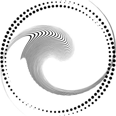 Soyut sarmal, girdap, dönme vektörü örtüşüyor. Volute, helix, koklear vertigo dairesel, geometrik çizim. Soyut çember
