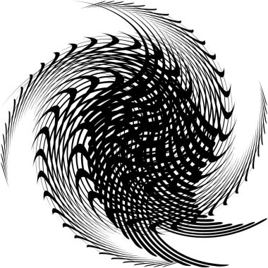 Soyut sarmal, girdap, dönme vektörü örtüşüyor. Volute, helix, koklear vertigo dairesel, geometrik çizim. Soyut çember