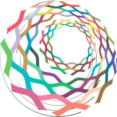 Soyut sarmal, girdap, dönme vektörü örtüşüyor. Volute, helix, koklear vertigo dairesel, geometrik çizim. Soyut çember