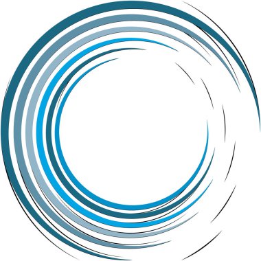 Soyut sarmal, girdap, dönme vektörü örtüşüyor. Volute, helix, koklear vertigo dairesel, geometrik çizim. Soyut çember