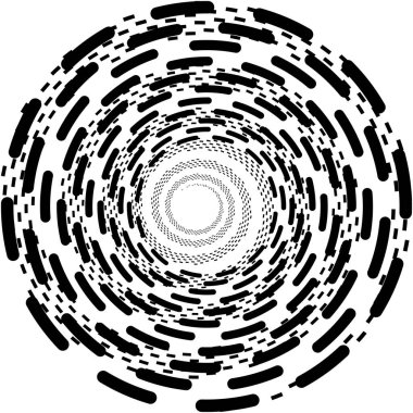 Soyut sarmal, girdap, dönme vektörü örtüşüyor. Volute, helix, koklear vertigo dairesel, geometrik çizim. Soyut çember