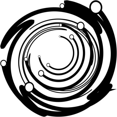 Soyut sarmal, girdap, dönme vektörü örtüşüyor. Volute, helix, koklear vertigo dairesel, geometrik çizim. Soyut çember
