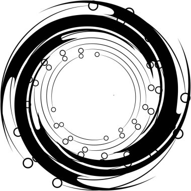 Soyut sarmal, girdap, dönme vektörü örtüşüyor. Volute, helix, koklear vertigo dairesel, geometrik çizim. Soyut çember