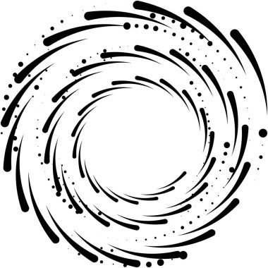 Soyut sarmal, girdap, dönme vektörü örtüşüyor. Volute, helix, koklear vertigo dairesel, geometrik çizim. Soyut çember