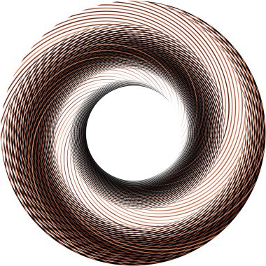 Soyut sarmal, girdap, dönme vektörü örtüşüyor. Volute, helix, koklear vertigo dairesel, geometrik çizim. Soyut çember