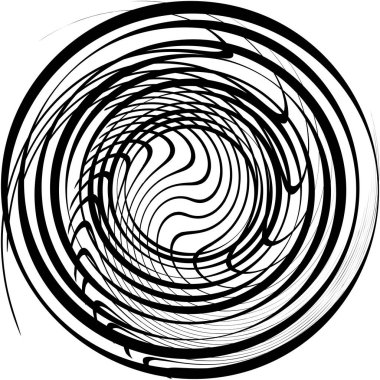 Soyut sarmal, girdap, dönme vektörü örtüşüyor. Volute, helix, koklear vertigo dairesel, geometrik çizim. Soyut çember