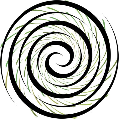 Soyut sarmal, girdap, dönme vektörü örtüşüyor. Volute, helix, koklear vertigo dairesel, geometrik çizim. Soyut çember