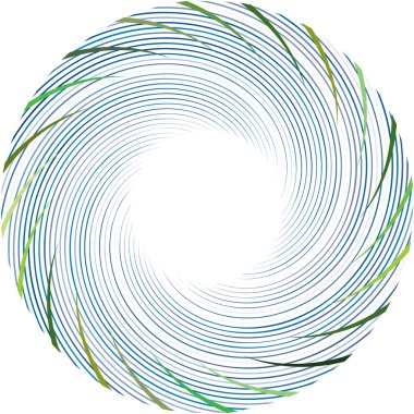 Soyut sarmal, girdap, dönme vektörü örtüşüyor. Volute, helix, koklear vertigo dairesel, geometrik çizim. Soyut çember