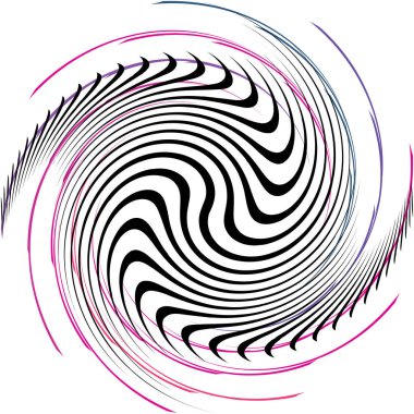 Soyut sarmal, girdap, dönme vektörü örtüşüyor. Volute, helix, koklear vertigo dairesel, geometrik çizim. Soyut çember