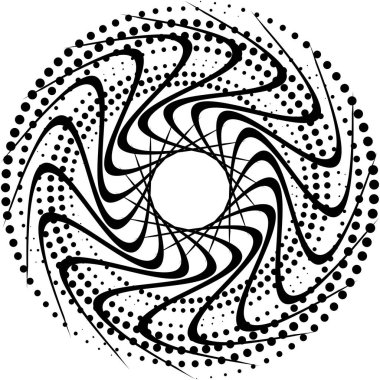 Soyut sarmal, girdap, dönme vektörü örtüşüyor. Volute, helix, koklear vertigo dairesel, geometrik çizim. Soyut çember