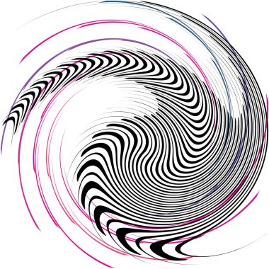 Soyut sarmal, girdap, dönme vektörü örtüşüyor. Volute, helix, koklear vertigo dairesel, geometrik çizim. Soyut çember