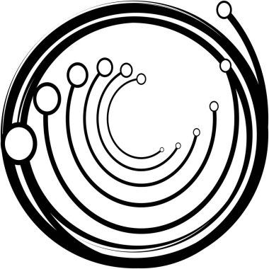 Soyut sarmal, girdap, dönme vektörü örtüşüyor. Volute, helix, koklear vertigo dairesel, geometrik çizim. Soyut çember