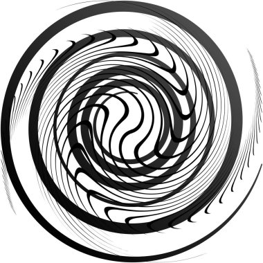 Soyut sarmal, girdap, dönme vektörü örtüşüyor. Volute, helix, koklear vertigo dairesel, geometrik çizim. Soyut çember