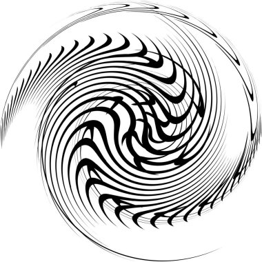 Soyut sarmal, girdap, dönme vektörü örtüşüyor. Volute, helix, koklear vertigo dairesel, geometrik çizim. Soyut çember