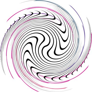 Soyut sarmal, girdap, dönme vektörü örtüşüyor. Volute, helix, koklear vertigo dairesel, geometrik çizim. Soyut çember
