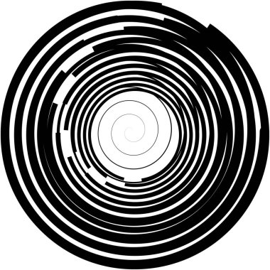 Soyut sarmal, girdap, dönme vektörü örtüşüyor. Volute, helix, koklear vertigo dairesel, geometrik çizim. Soyut çember