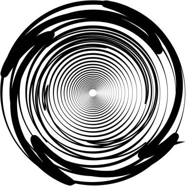 Soyut sarmal, girdap, dönme vektörü örtüşüyor. Volute, helix, koklear vertigo dairesel, geometrik çizim. Soyut çember
