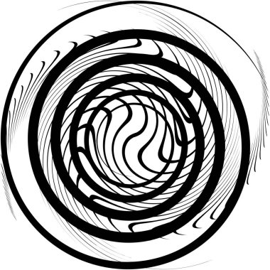 Soyut sarmal, girdap, dönme vektörü örtüşüyor. Volute, helix, koklear vertigo dairesel, geometrik çizim. Soyut çember
