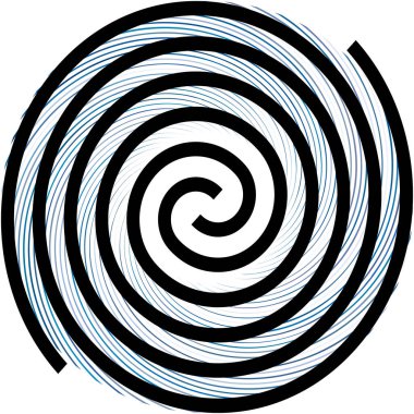 Soyut sarmal, girdap, dönme vektörü örtüşüyor. Volute, helix, koklear vertigo dairesel, geometrik çizim. Soyut çember