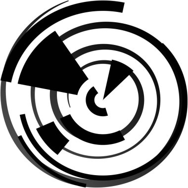 Soyut sarmal, girdap, dönme vektörü örtüşüyor. Volute, helix, koklear vertigo dairesel, geometrik çizim. Soyut çember