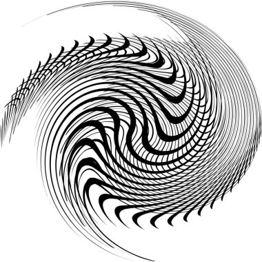 Soyut sarmal, girdap, dönme vektörü örtüşüyor. Volute, helix, koklear vertigo dairesel, geometrik çizim. Soyut çember