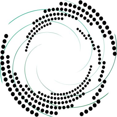 Soyut sarmal, girdap, dönme vektörü örtüşüyor. Volute, helix, koklear vertigo dairesel, geometrik çizim. Soyut çember