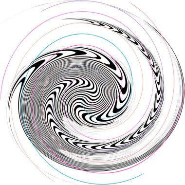 Soyut sarmal, girdap, dönme vektörü örtüşüyor. Volute, helix, koklear vertigo dairesel, geometrik çizim. Soyut çember