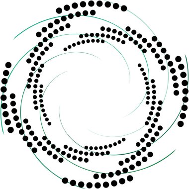 Soyut sarmal, girdap, dönme vektörü örtüşüyor. Volute, helix, koklear vertigo dairesel, geometrik çizim. Soyut çember