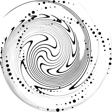Soyut sarmal, girdap, dönme vektörü örtüşüyor. Volute, helix, koklear vertigo dairesel, geometrik çizim. Soyut çember