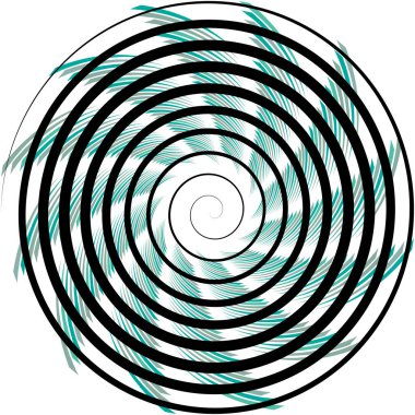 Soyut sarmal, girdap, dönme vektörü örtüşüyor. Volute, helix, koklear vertigo dairesel, geometrik çizim. Soyut çember