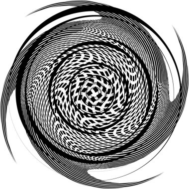 Soyut sarmal, girdap, dönme vektörü örtüşüyor. Volute, helix, koklear vertigo dairesel, geometrik çizim. Soyut çember