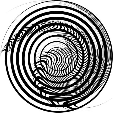 Soyut sarmal, girdap, dönme vektörü örtüşüyor. Volute, helix, koklear vertigo dairesel, geometrik çizim. Soyut çember