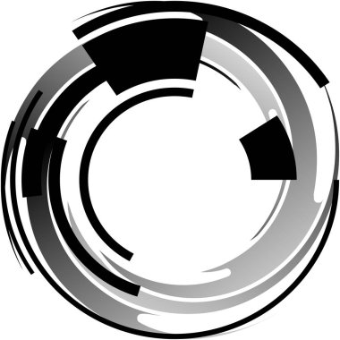 Soyut sarmal, girdap, dönme vektörü örtüşüyor. Volute, helix, koklear vertigo dairesel, geometrik çizim. Soyut çember