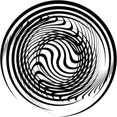 Soyut sarmal, girdap, dönme vektörü örtüşüyor. Volute, helix, koklear vertigo dairesel, geometrik çizim. Soyut çember