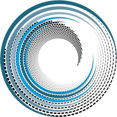 Soyut sarmal, girdap, dönme vektörü örtüşüyor. Volute, helix, koklear vertigo dairesel, geometrik çizim. Soyut çember