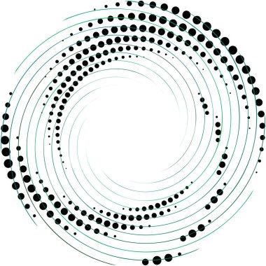 Soyut sarmal, girdap, dönme vektörü örtüşüyor. Volute, helix, koklear vertigo dairesel, geometrik çizim. Soyut çember