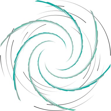 Soyut sarmal, girdap, dönme vektörü örtüşüyor. Volute, helix, koklear vertigo dairesel, geometrik çizim. Soyut çember