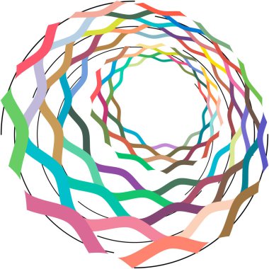 Soyut sarmal, girdap, dönme vektörü örtüşüyor. Volute, helix, koklear vertigo dairesel, geometrik çizim. Soyut çember