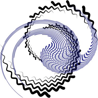 Soyut sarmal, girdap, dönme vektörü örtüşüyor. Volute, helix, koklear vertigo dairesel, geometrik çizim. Soyut çember