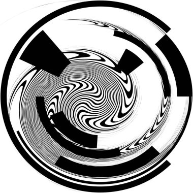 Soyut sarmal, girdap, dönme vektörü örtüşüyor. Volute, helix, koklear vertigo dairesel, geometrik çizim. Soyut çember