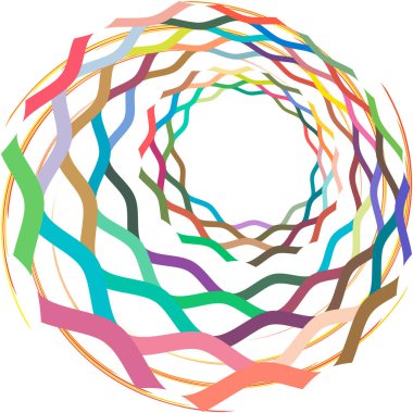 Soyut sarmal, girdap, dönme vektörü örtüşüyor. Volute, helix, koklear vertigo dairesel, geometrik çizim. Soyut çember