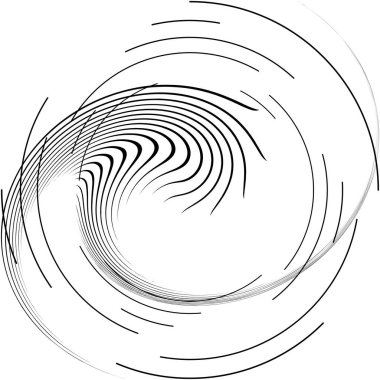 Soyut sarmal, girdap, dönme vektörü örtüşüyor. Volute, helix, koklear vertigo dairesel, geometrik çizim. Soyut çember