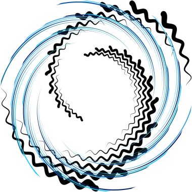Soyut sarmal, girdap, dönme vektörü örtüşüyor. Volute, helix, koklear vertigo dairesel, geometrik çizim. Soyut çember