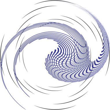 Soyut sarmal, girdap, dönme vektörü örtüşüyor. Volute, helix, koklear vertigo dairesel, geometrik çizim. Soyut çember